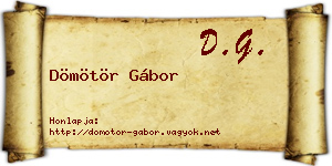 Dömötör Gábor névjegykártya